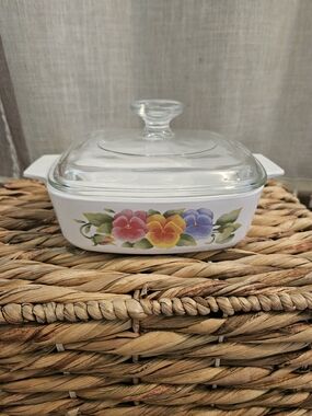 Vintage Corningware Summer Blush Casserole Dish With Lid